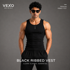 VEXO WEARS – Black Ribbed Vest